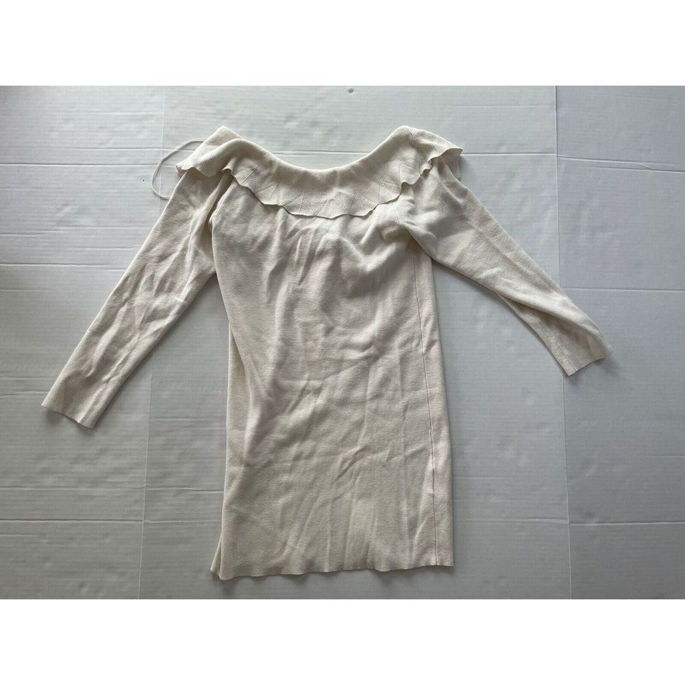 A Pea In The Pod Women's Small Beige Maternity Top Dress 3/4‎ Sleeve New